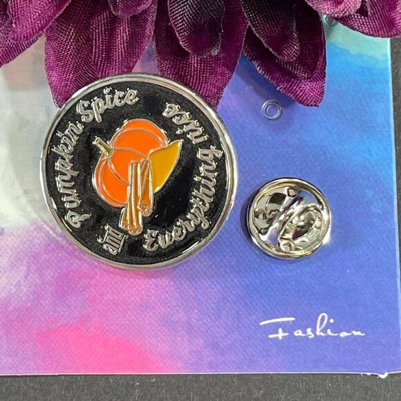 Pumpkin Spice Nice Lapel Pin Autumn Harvest Fall Badge Accessories Brooch Gift - Picture 4 of 6